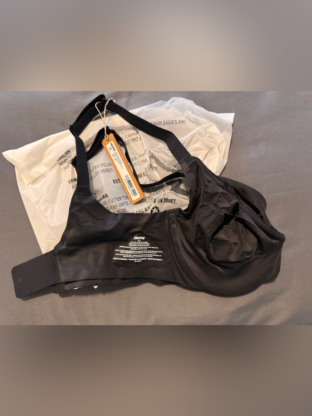 SKIMS Black unlined smoothing intimates